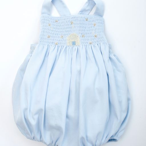 Smocked Beehive Bubble Blue